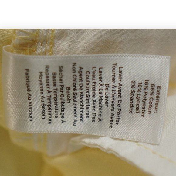 Talbots Jeans Women 16 Petite Yellow Corduroy Signature Ankle Pants 16P NEW - Picture 6 of 11